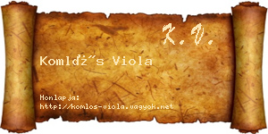 Komlós Viola névjegykártya